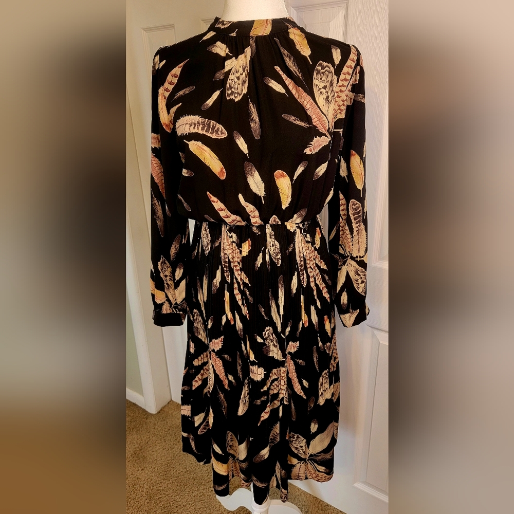Pinky Otto Black Leaves Print Dress Sz. S